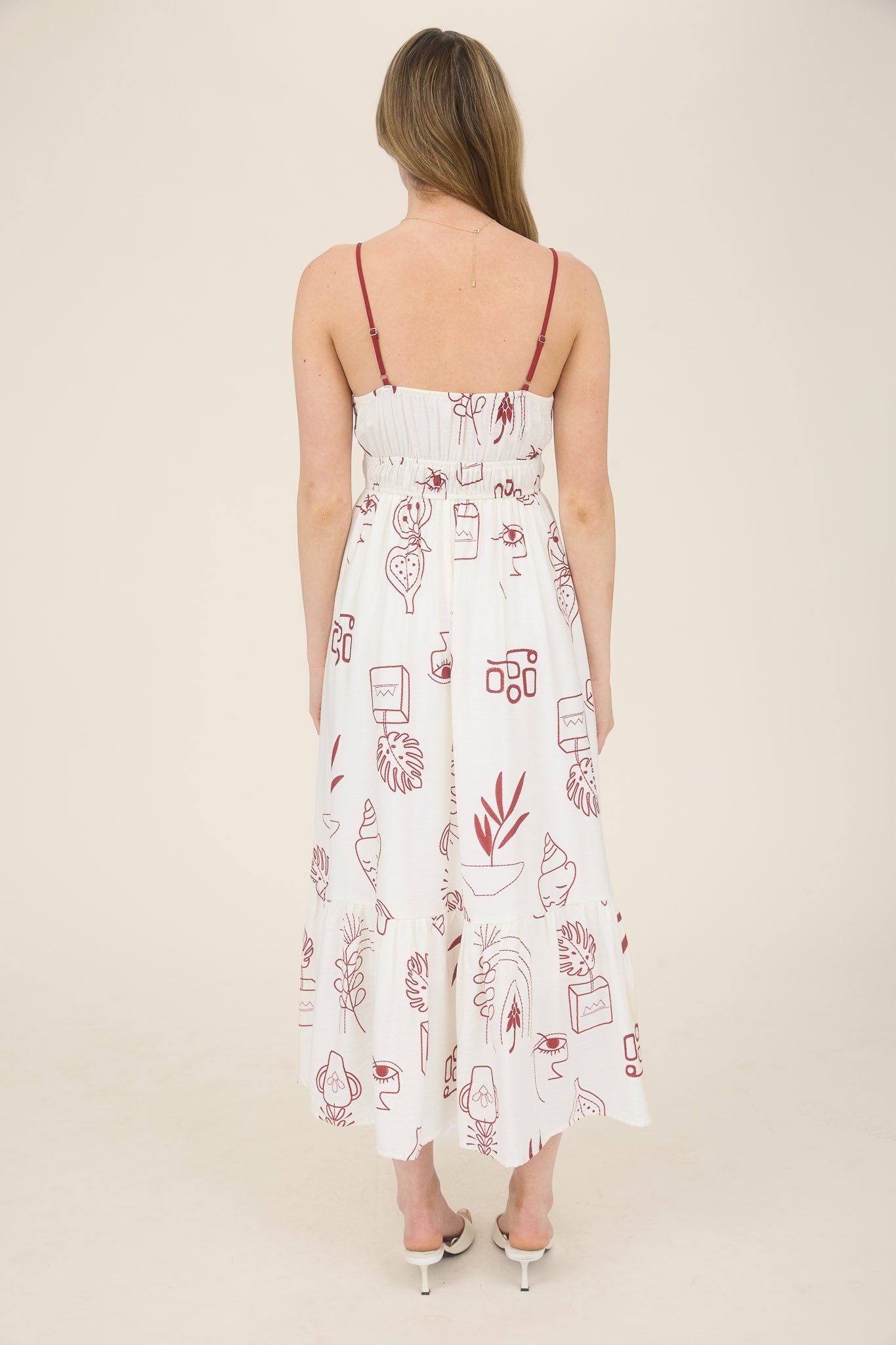 1010 Doodle Print Midi Dress