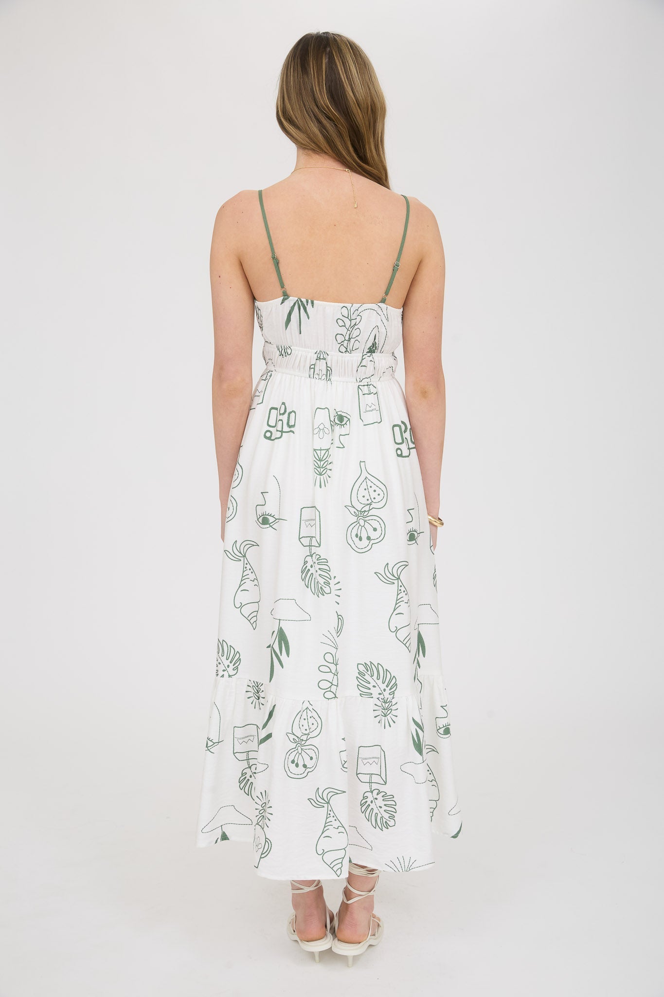 1010 Doodle Print Midi Dress