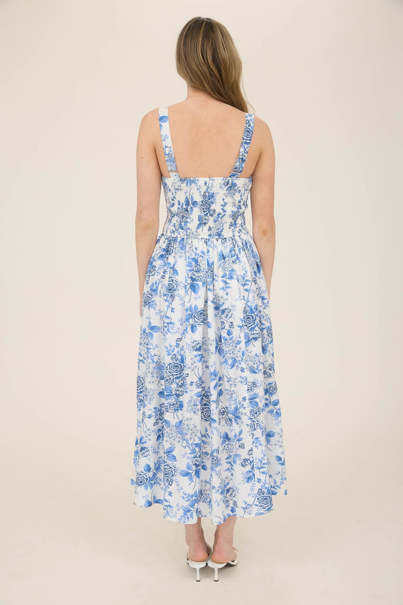 1018 Rose Print Corset Dress