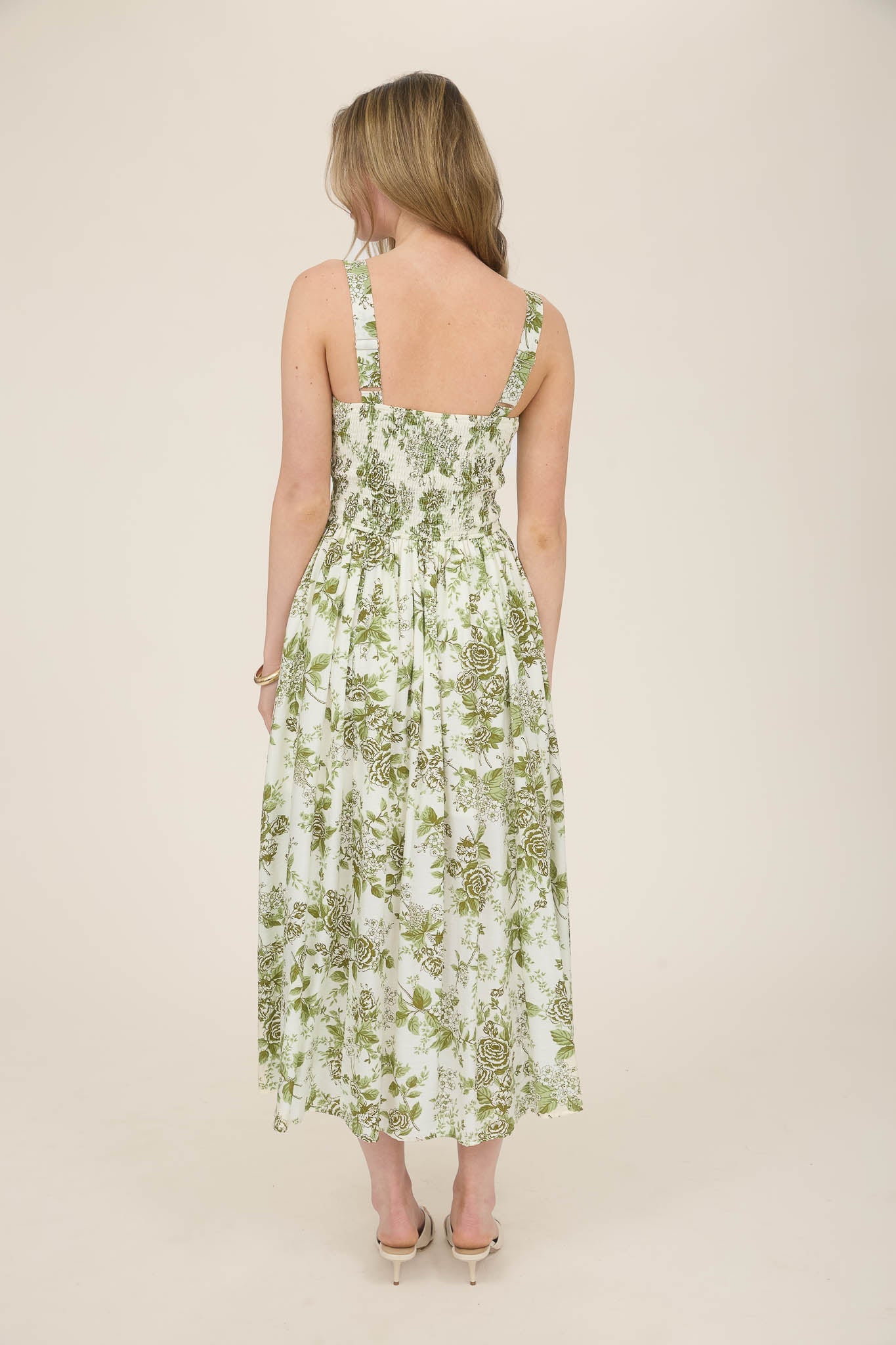1018 Rose Print Corset Dress