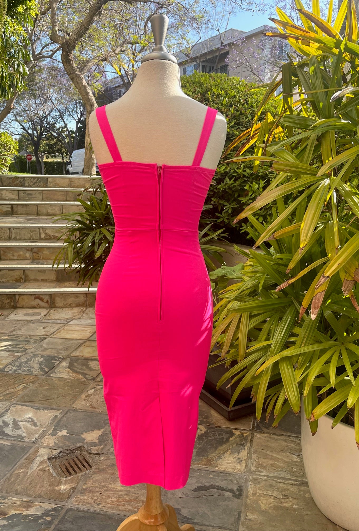 Hot Pink Midi Dress