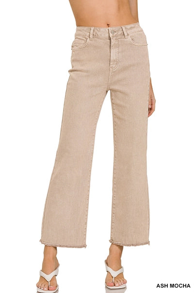 1010 Frayed Hem High Waist Bootcut Jeans