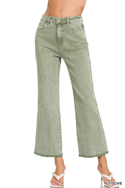 1010 Frayed Hem High Waist Bootcut Jeans