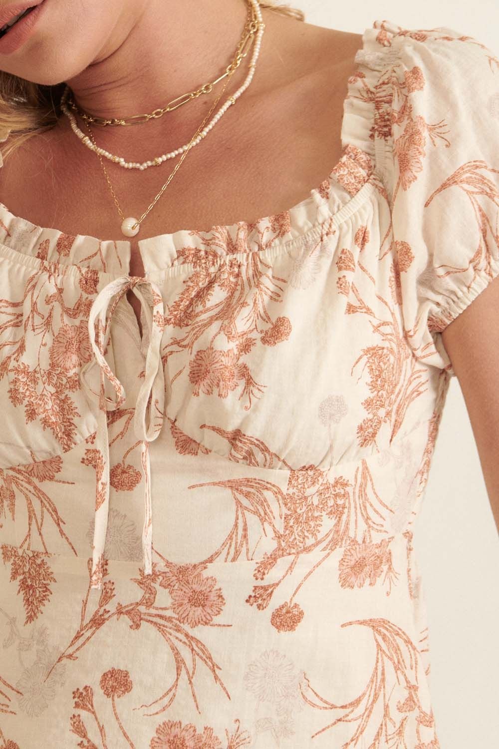 1000 Floral Print Mini Dress
