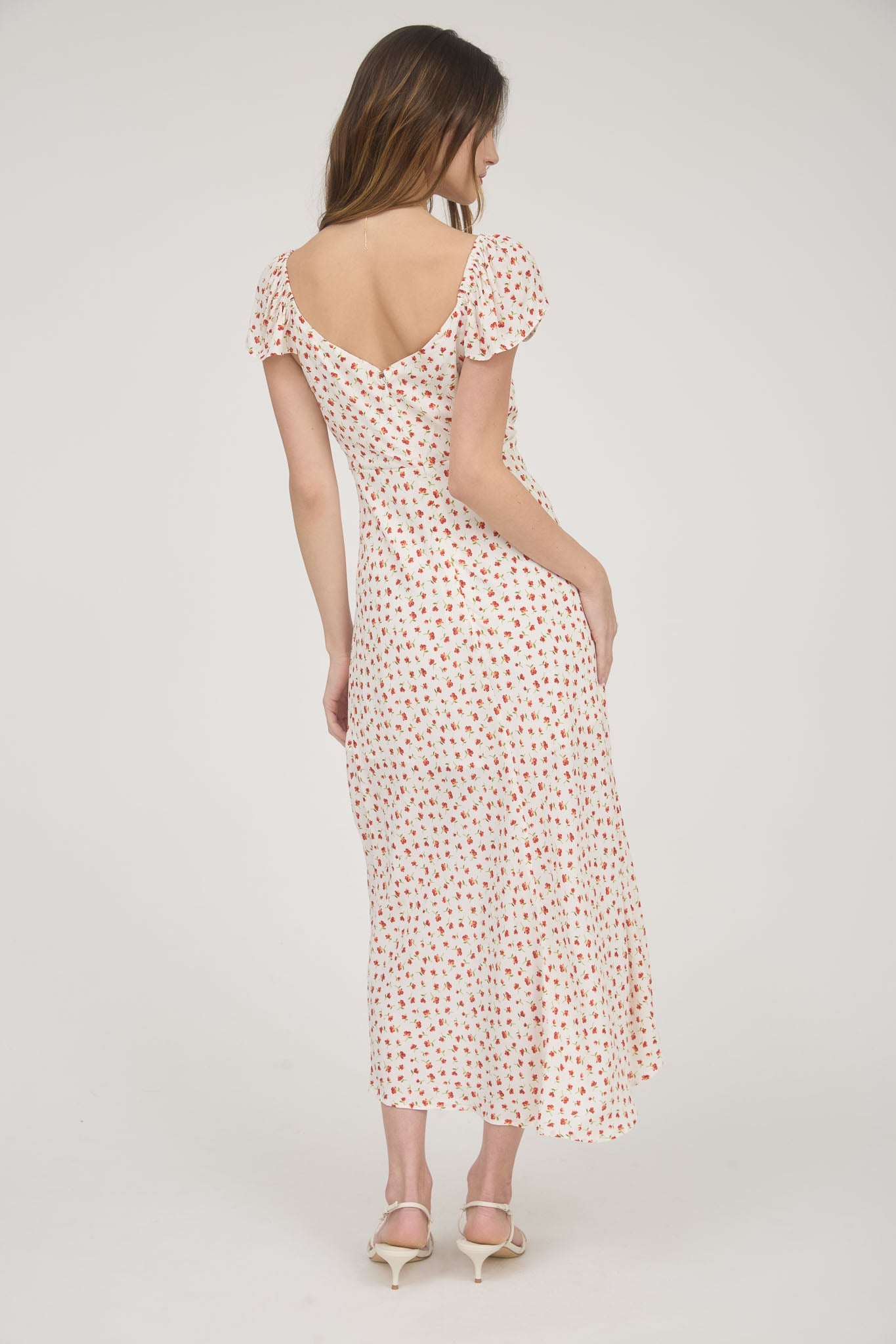 Floral Midi Dress with Side Slit