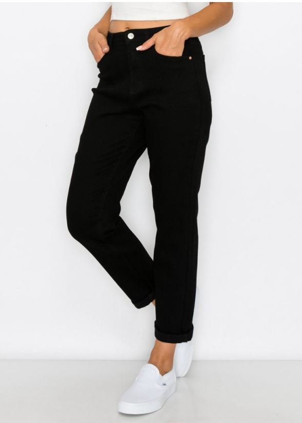 Mom Jeans Basic Rolled Cuff