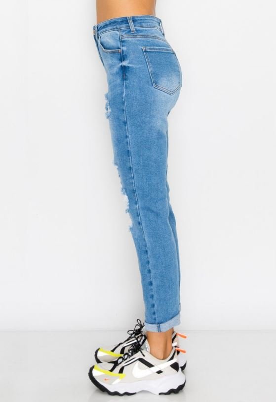 Vintage Inspired Cuff Boyfriend Jeans