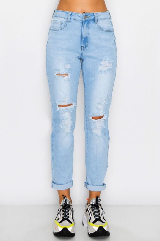 Vintage Inspired Cuff Boyfriend Jeans