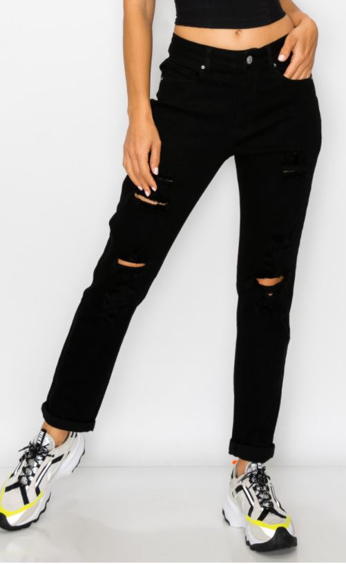 Vintage Inspired Cuff Boyfriend Jeans