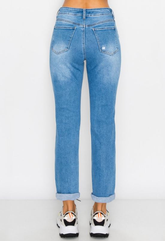 Vintage Inspired Cuff Boyfriend Jeans