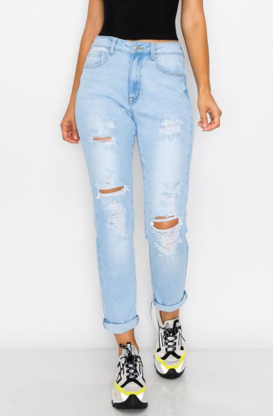 Vintage Inspired Cuff Boyfriend Jeans