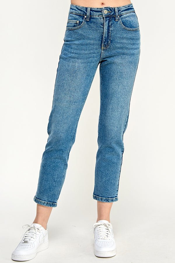 High-Rise Jeans, Ankle-Length Pants, Straight-Leg Denim, Women's High-Rise Straight Jeans, Slim Fit Ankle Jeans, High-Waisted Straight-Leg Jeans, Cropped Straight-Leg Pants, Fashionable High-Rise Denim, Trendy Ankle-Length Jeans, Classic Straight-Leg Trousers
