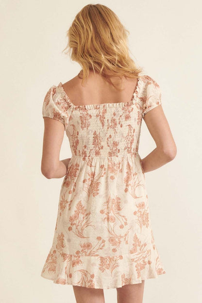 1000 Floral Print Mini Dress