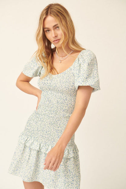 1000 Summer Floral Print Mini Dress