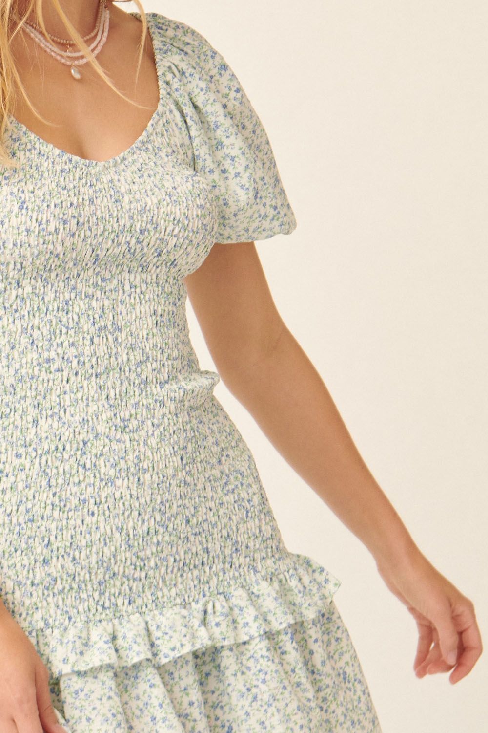 1000 Summer Floral Print Mini Dress