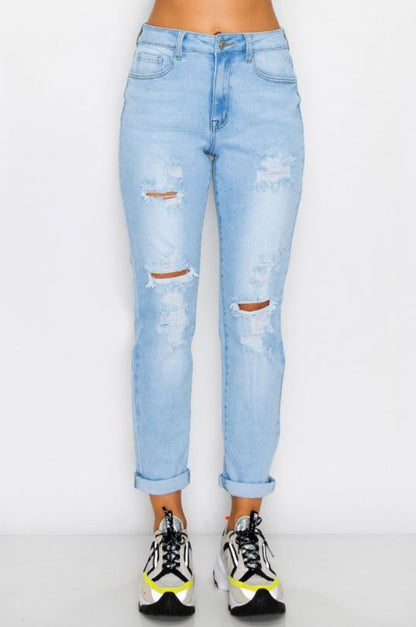 Vintage Inspired Cuff Boyfriend Jeans
