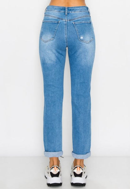 Vintage Inspired Cuff Boyfriend Jeans