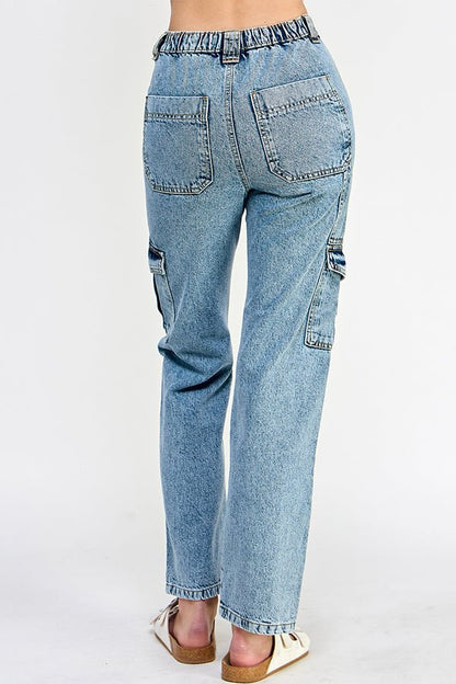 Denim Cargo Pants