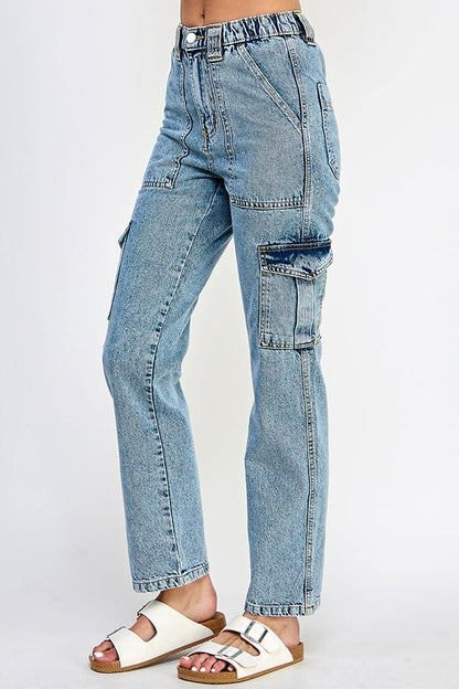 Denim Cargo Pants