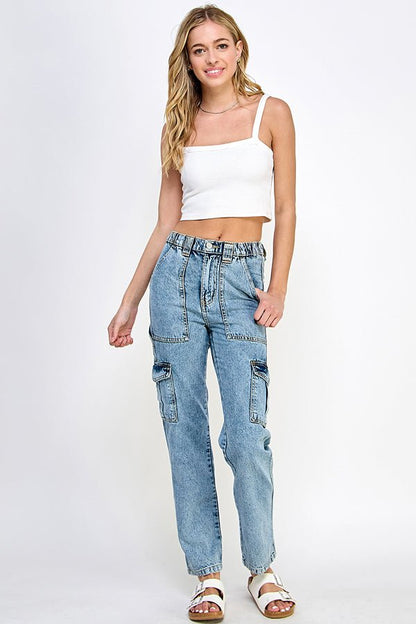 Denim Cargo Pants